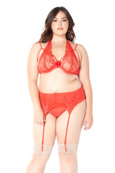 3 Pc Bra, Garter Belt, & Panty Set - GL34039X by Glitter